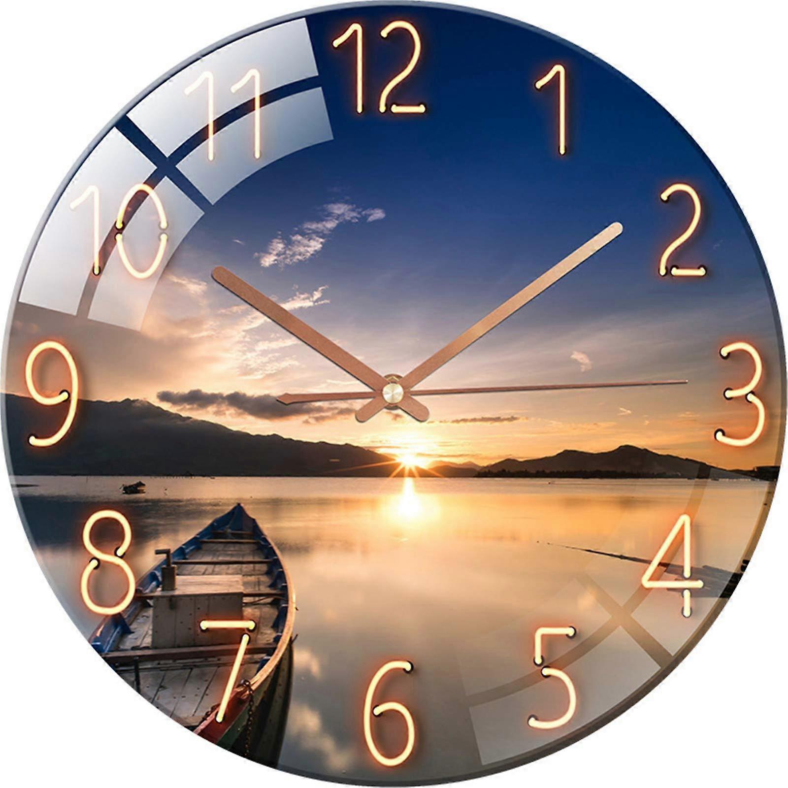 Starry Silent Tempered-Glass Wall Clock