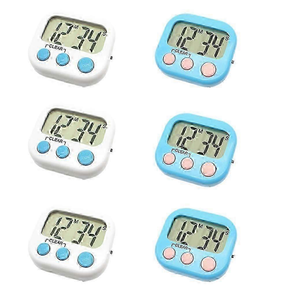 Multifunctional Timer Magnetic Backing Large Screen Countdown Countdown Digital Electronic Timer compatible with Kitchen. Study. Sports (Blue)