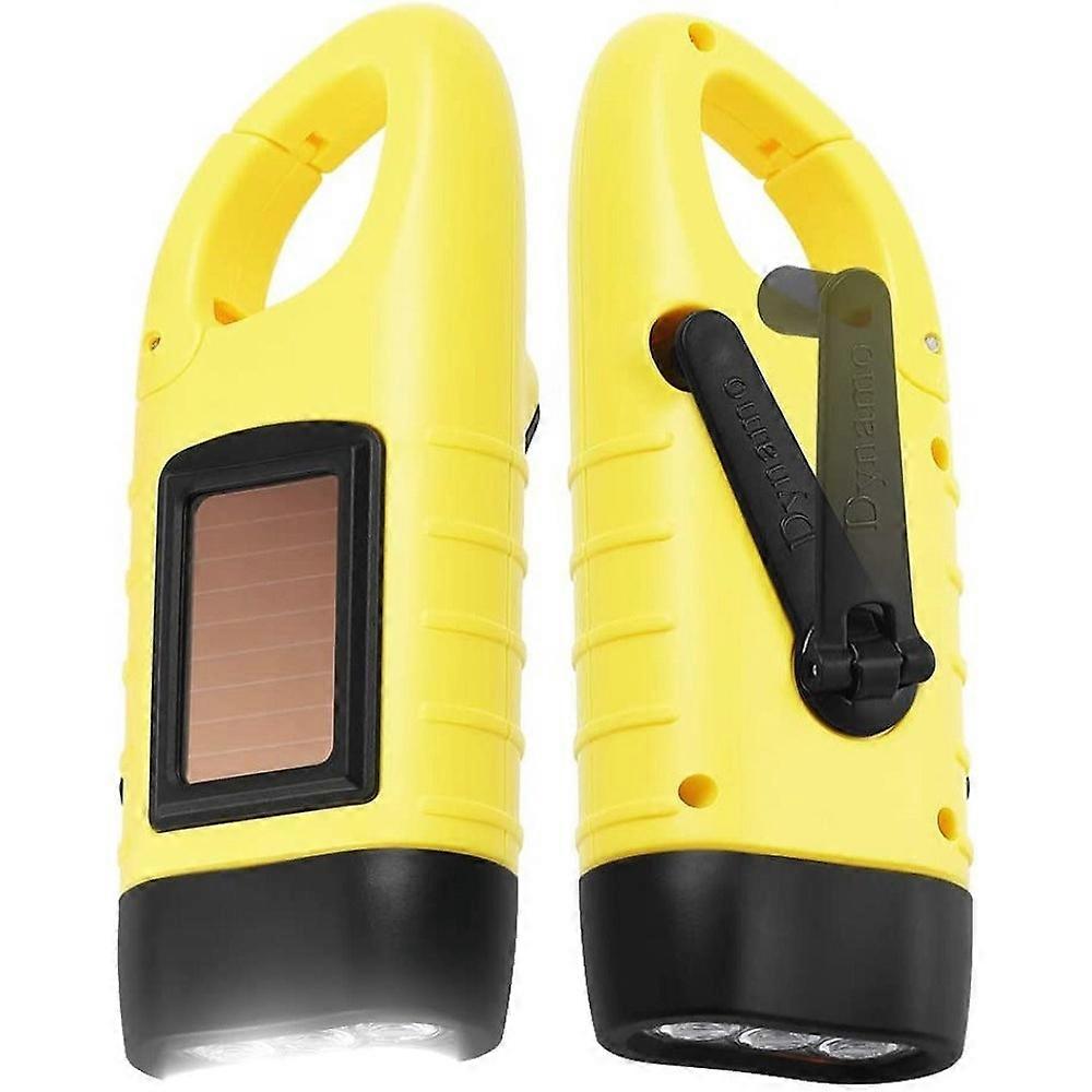 Solar Powered Emergency Flashlight With Snap Hook And High Conversion Efficiency