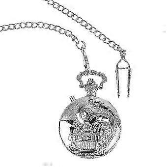 Vintage-Lokomotive-inspirierte Taschenuhren, Legierung aus Silber, leicht zu transportieren, vielseitiges Accessoire, ideal als Geschenk, 3 Stück.