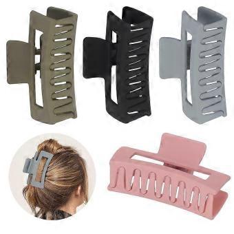 4 PCS Hair Clips for Women 4.1 Inch Matte Large Claw Clips Strong Hold Non-Slip Hair Clips Rectangle Jaw Clips for Long Thin Thick Hair-brnv