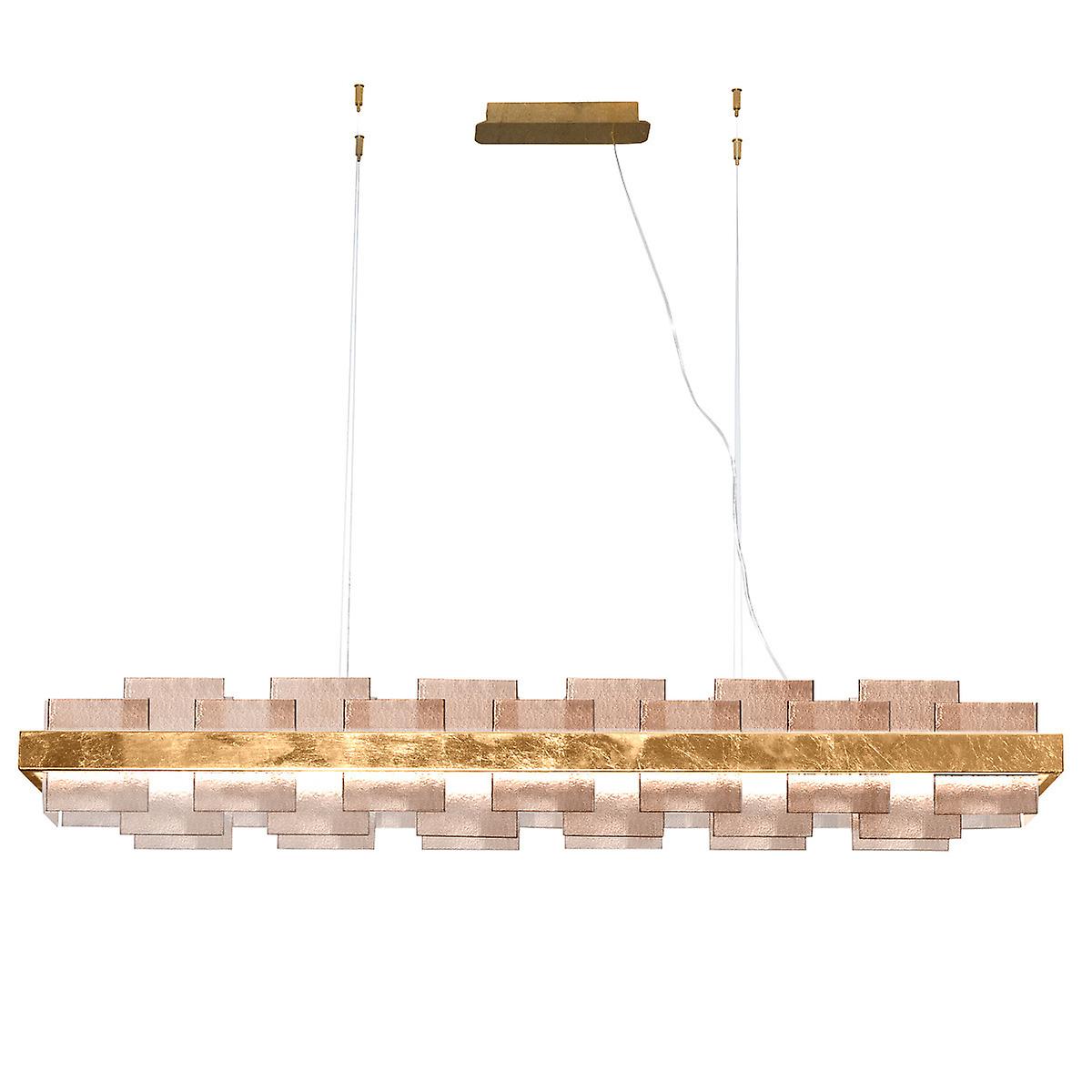 Rettangolo Led Straight Bar Pendant Ceiling Light Gold Leaf