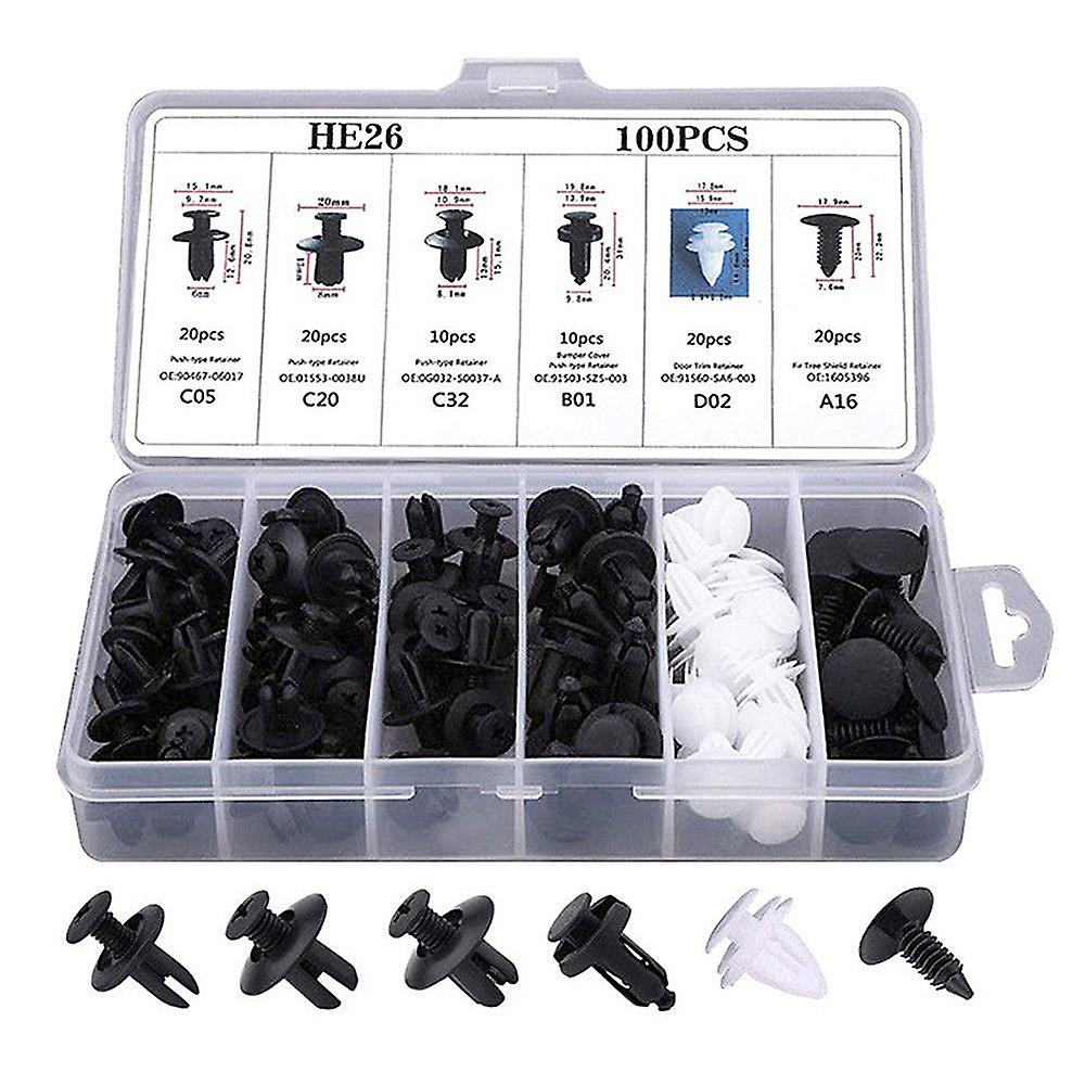 100pcs General Purpose Box Clip For Automobile, Combined Set Nylon Clip Clip For He26 Automobile Fastener