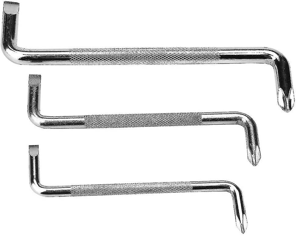 3 Pcs Screwdriver Set, Chrome Vanadium Steel Double Head Z Shape Right Angle Screwdriver