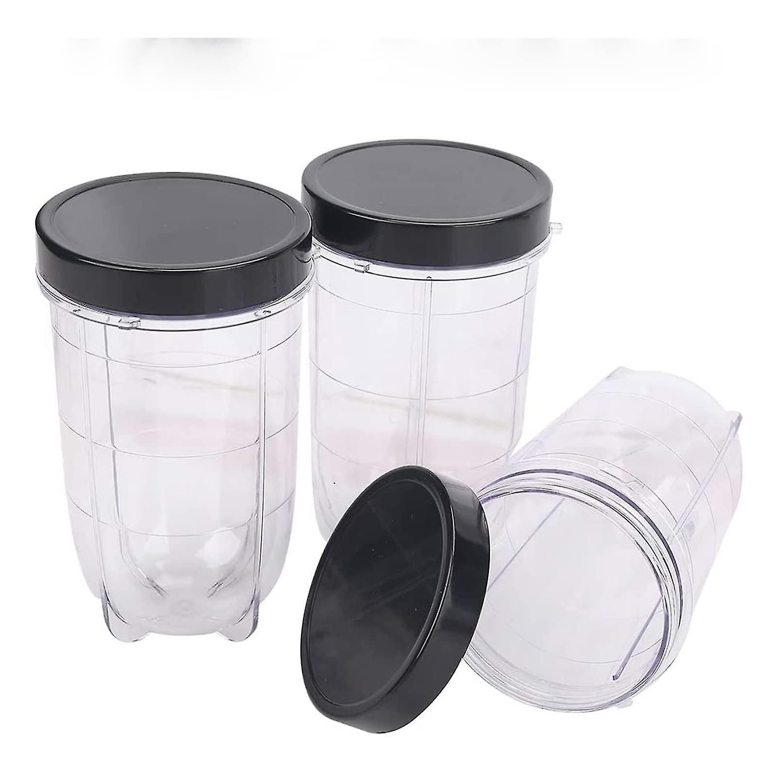 3pcs 16oz Replacement Part Cup Mug For Lid Compatible With Magic Bullet 250w Blender Juicer