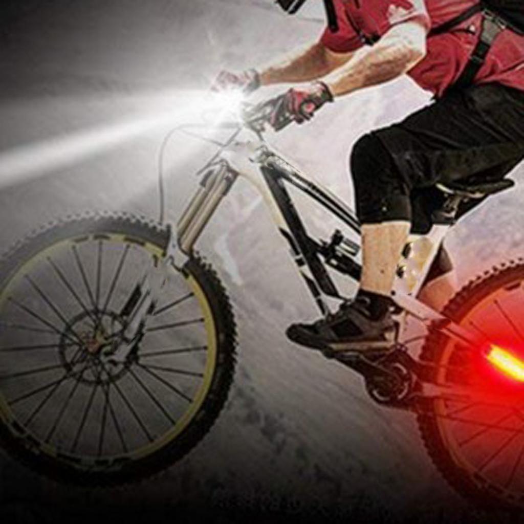 USB LED Rechargeable Bicycle Light Mountain Cycle Front Headlight Silver
