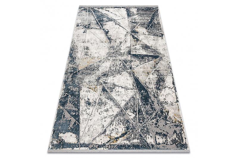 Modern carpet TULS structural, fringe 51326 Geometric, mosaic ivory / blue
