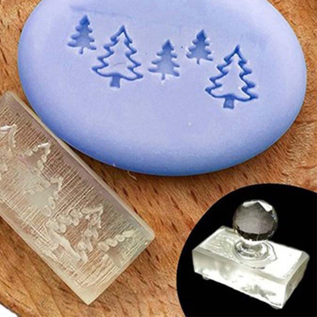  Acrylic Transparent Soap Stamp Christmas Theme Pattern Soaps Embossing Stamp