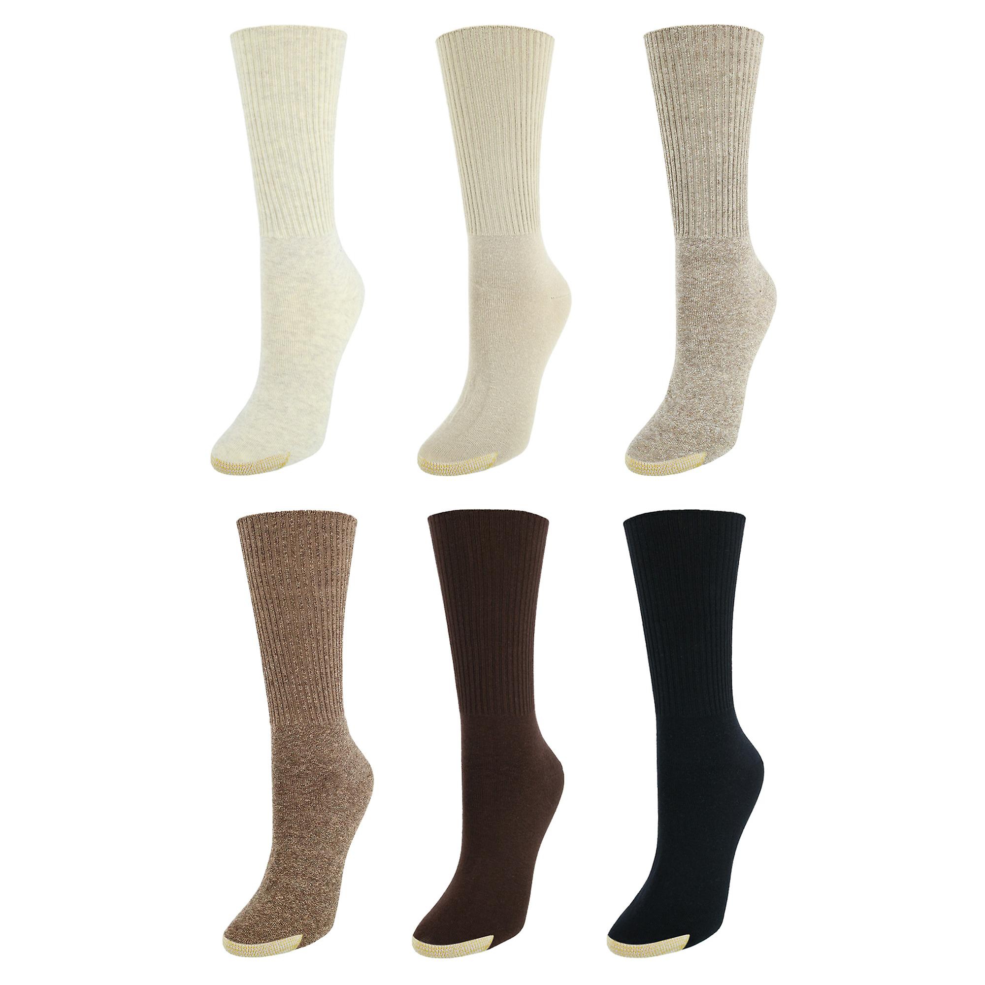 Gold Toe Extended Size Turn Cuff Anklet (6 Pair Pack) (Women)