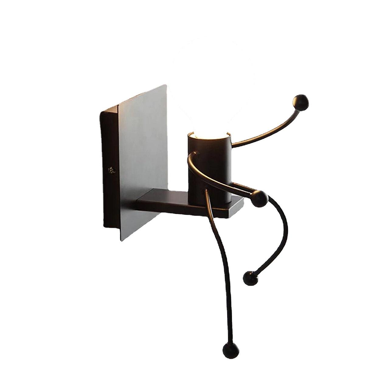 Modern Funny Iron Art Wall Light Chandelier - Creative Hanging Fixtures, Bedside Lamp, Black/white, Bulb Not Included