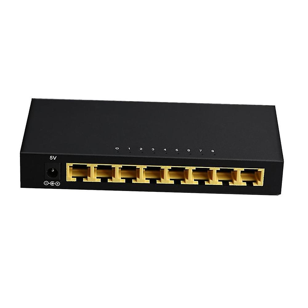Txe155-8-port Gigabit Black Iron Shell Switch Stable Transmission Plug And Play Eu Plug