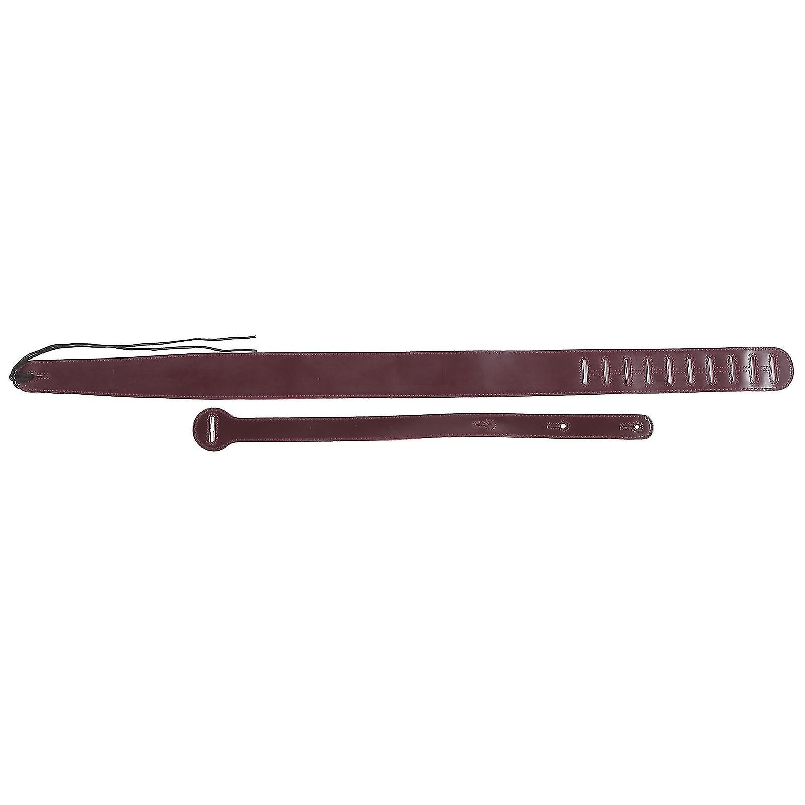 Guitar Strap For Electric Bass Adjustable Leather Soft Pad With Connection Belt Gs07dark Red
