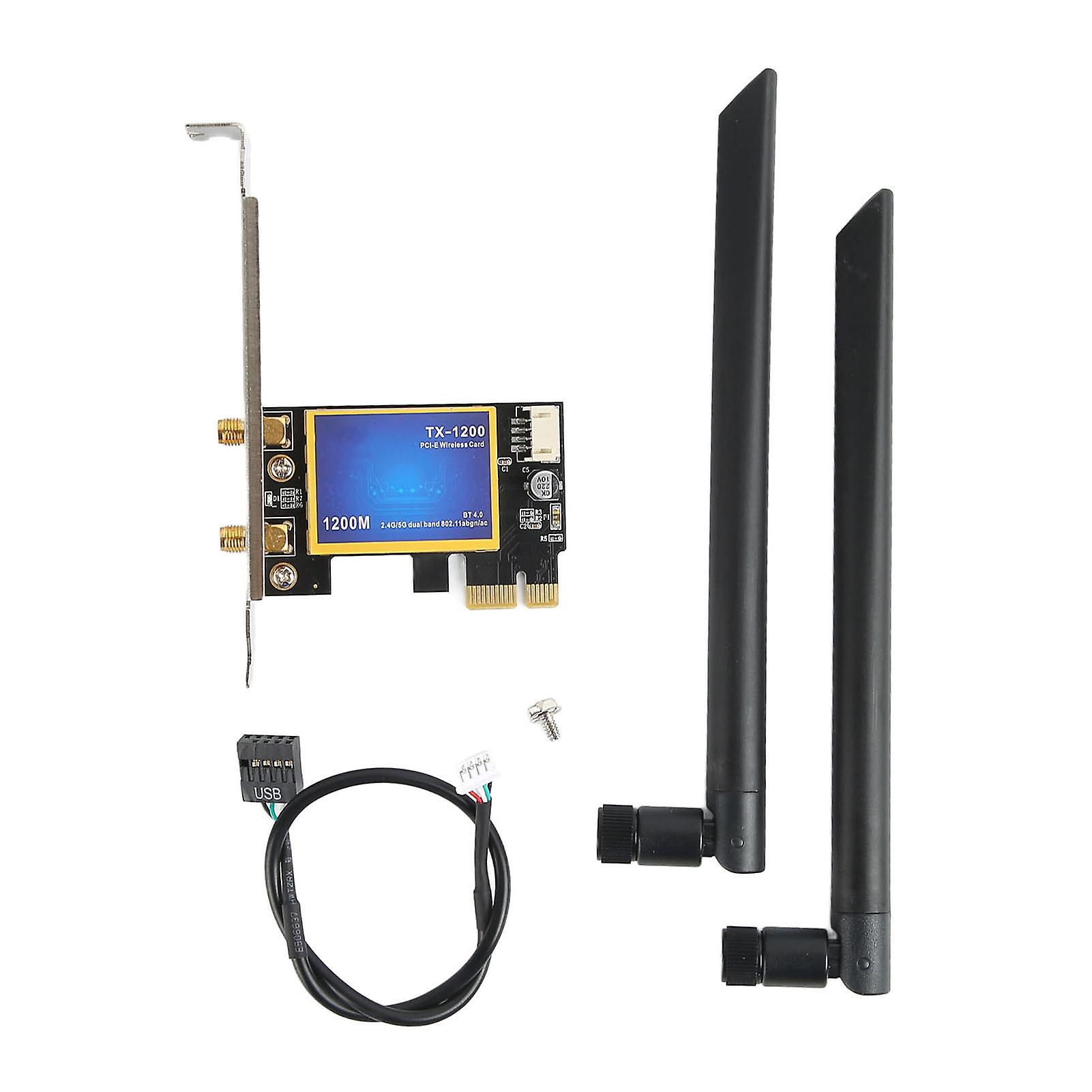 PCIE WiFi Card 2.4G 5G Dual Band 1200Mbps Bluetooth 4.0 PCIE WiFi Card Desktop Wireless Network Adapter