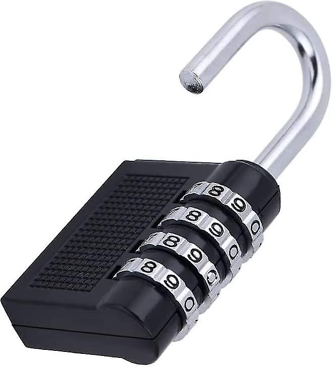 1 Piece Combination Lock High Performance Padlock With 4 Digit Reset, Black