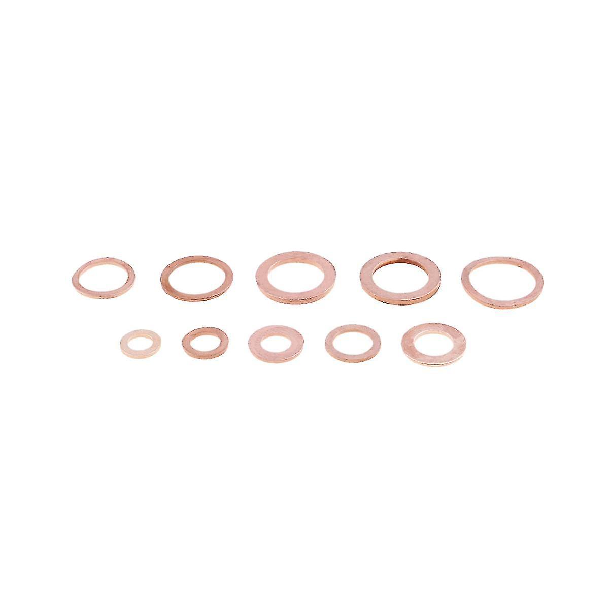200pcs Gasket Nut Bolt Set Flat Ing O Ring Gasket Assortment Kit Car Engine