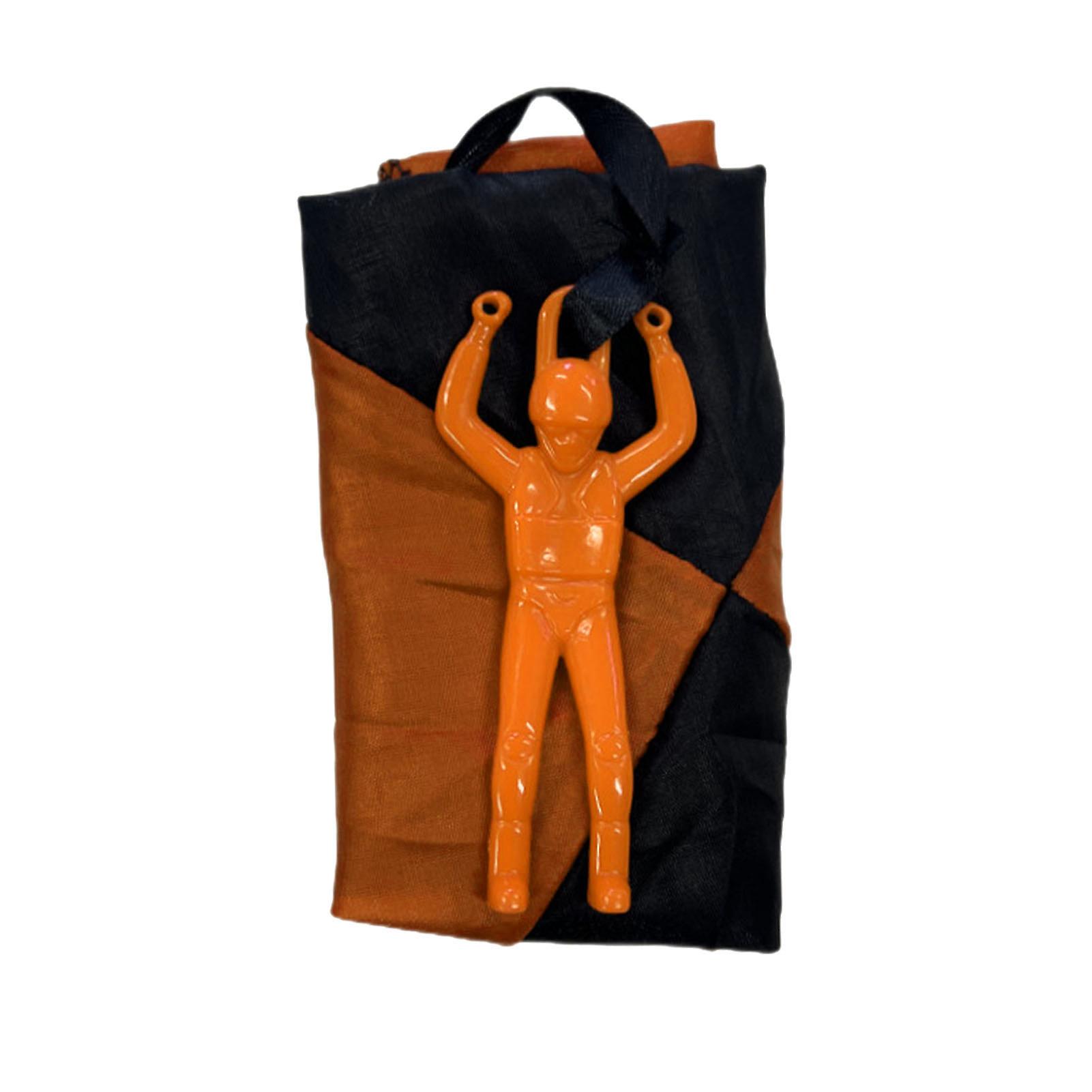 Jouet parachute à lancer à la main pour enfants, jouet parachutiste d'extérieur, améliore la capacité de manipulation, orange