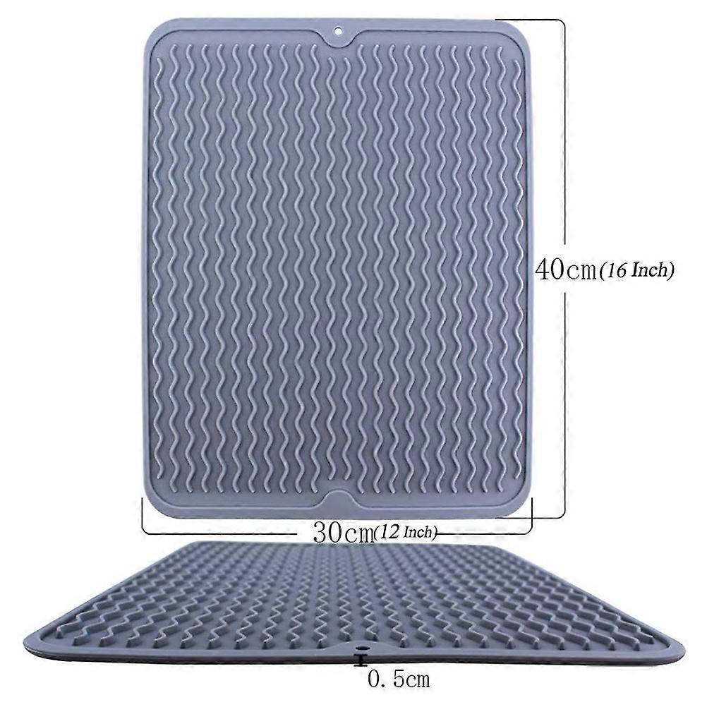 Silicone Dish Drying Mat Kitchen Drainer Dish Draining Mat Sink Mat Large Dish Drying Mat