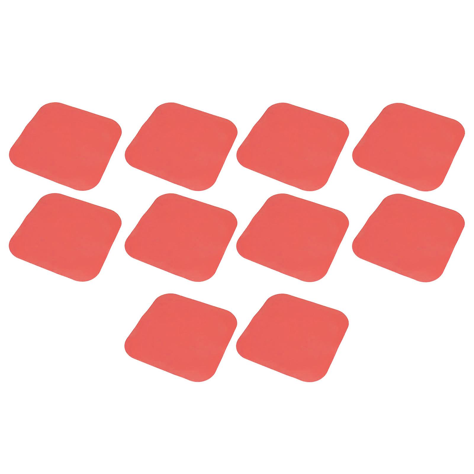 10PCS Speed Training Markers PP 23cm Square Flat Soccer Floor Dots for Outdoor Speed Training Pink
