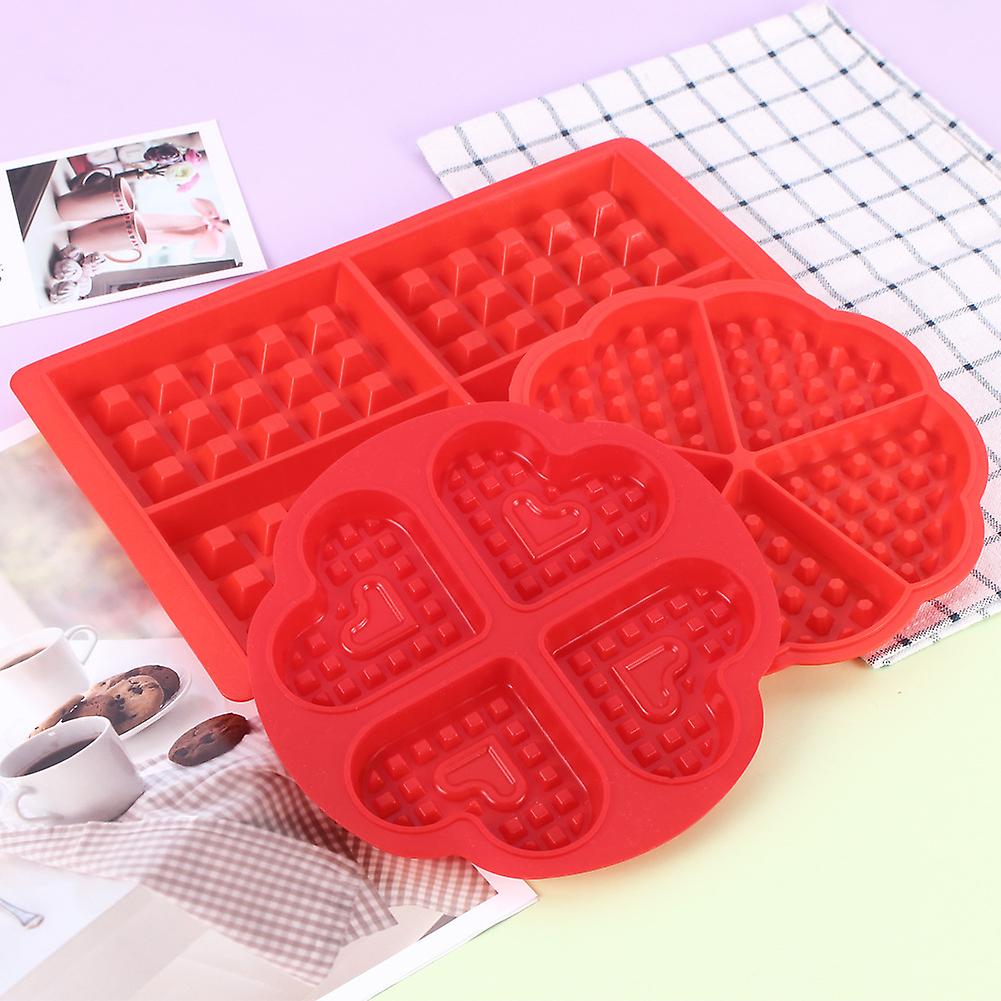 Set of 3pcs Round and Square Silicone Waffle Molds