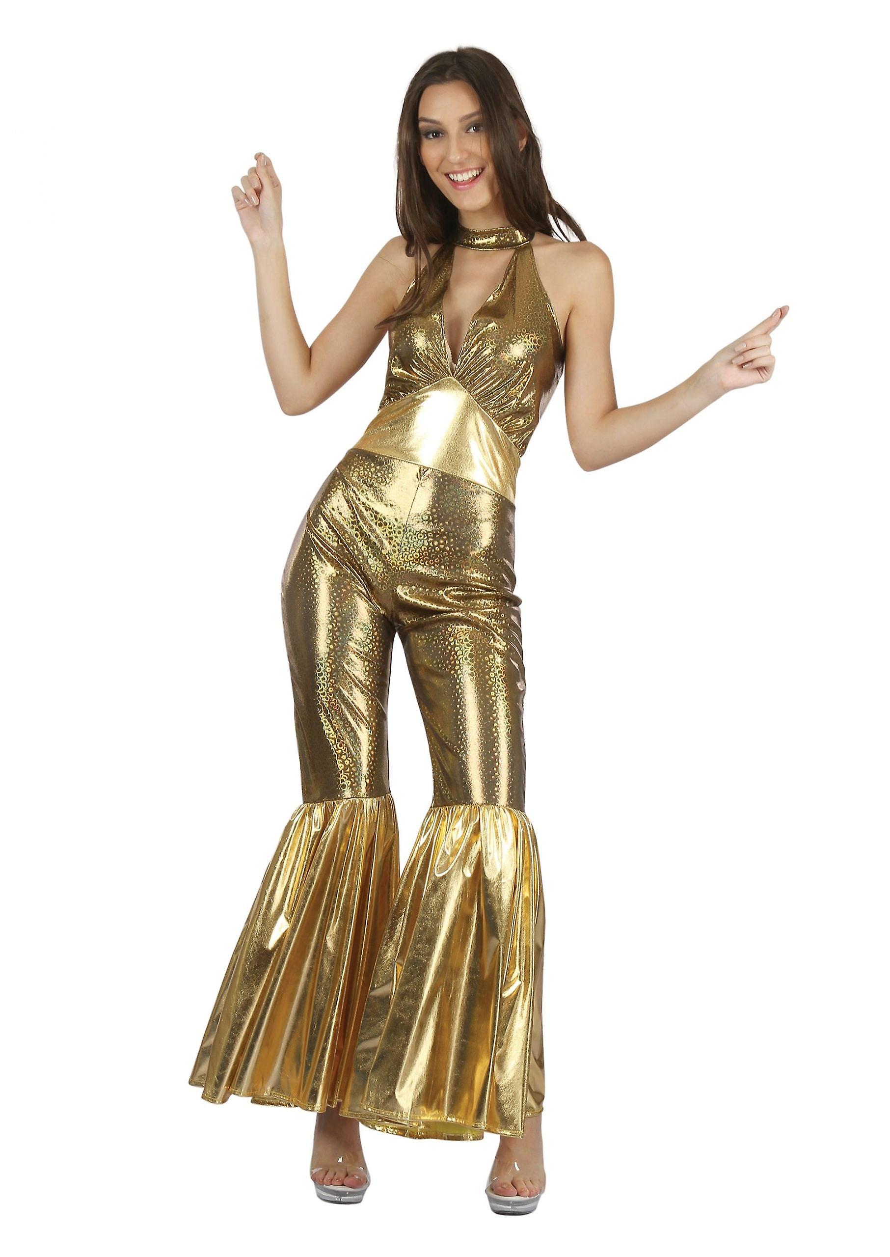 Disco Jumpsuit Dames Goud Af089