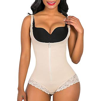 Shapewear for Women Tummy Control Fajas Colombianas Body Shaper Zipper Open Bust Bodysuit Beige