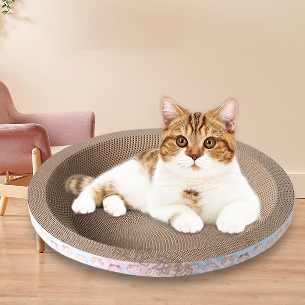 Round Interactive Cat Scratcher Sturdy Cat Scratching Board for Home Travel