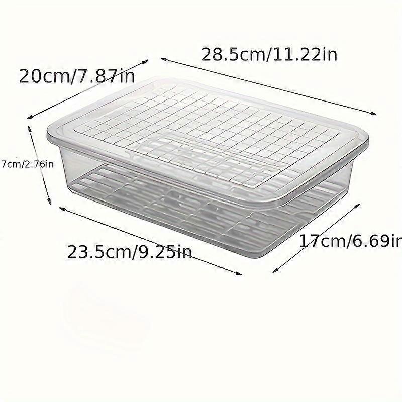 Extra-Large Seafood Storage Box With Drain Basket - Leakproof, Odor-Resistant Fridge Organizer For Freshness