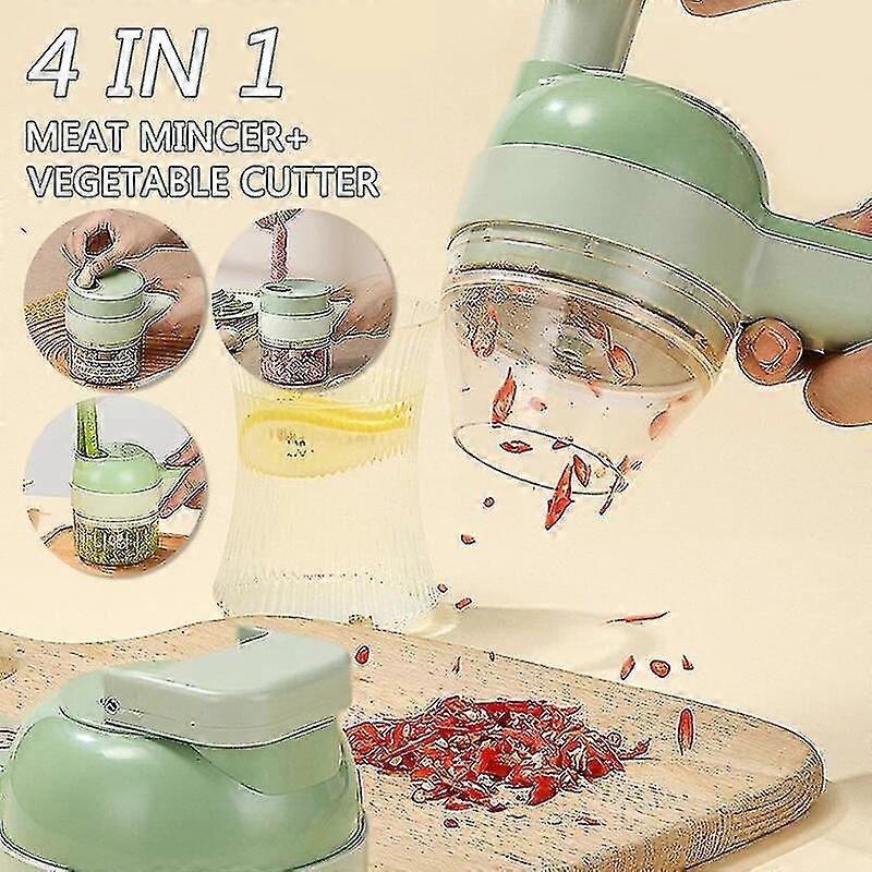 4 In 1 Electric Garlic Cutter Handheld Vegetable Cutter