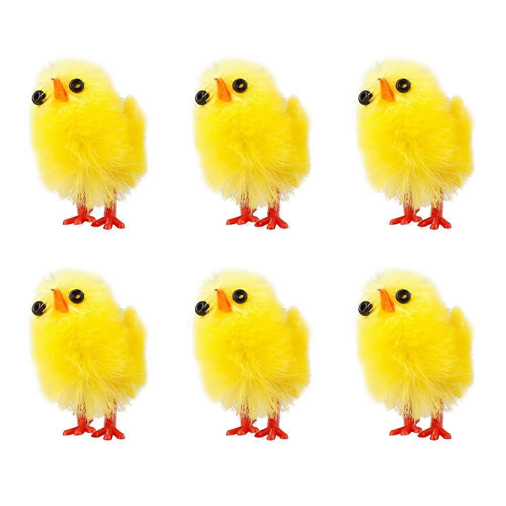 6Pcs Creative Easter Plastic Chick Shape Desktop Office Housewarming Decorations