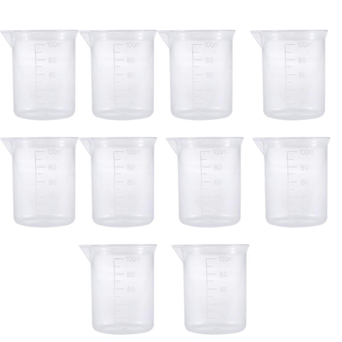 20 PCS 100mL PP Plastic Graduation Beakers Measuring Cups Liquid Container