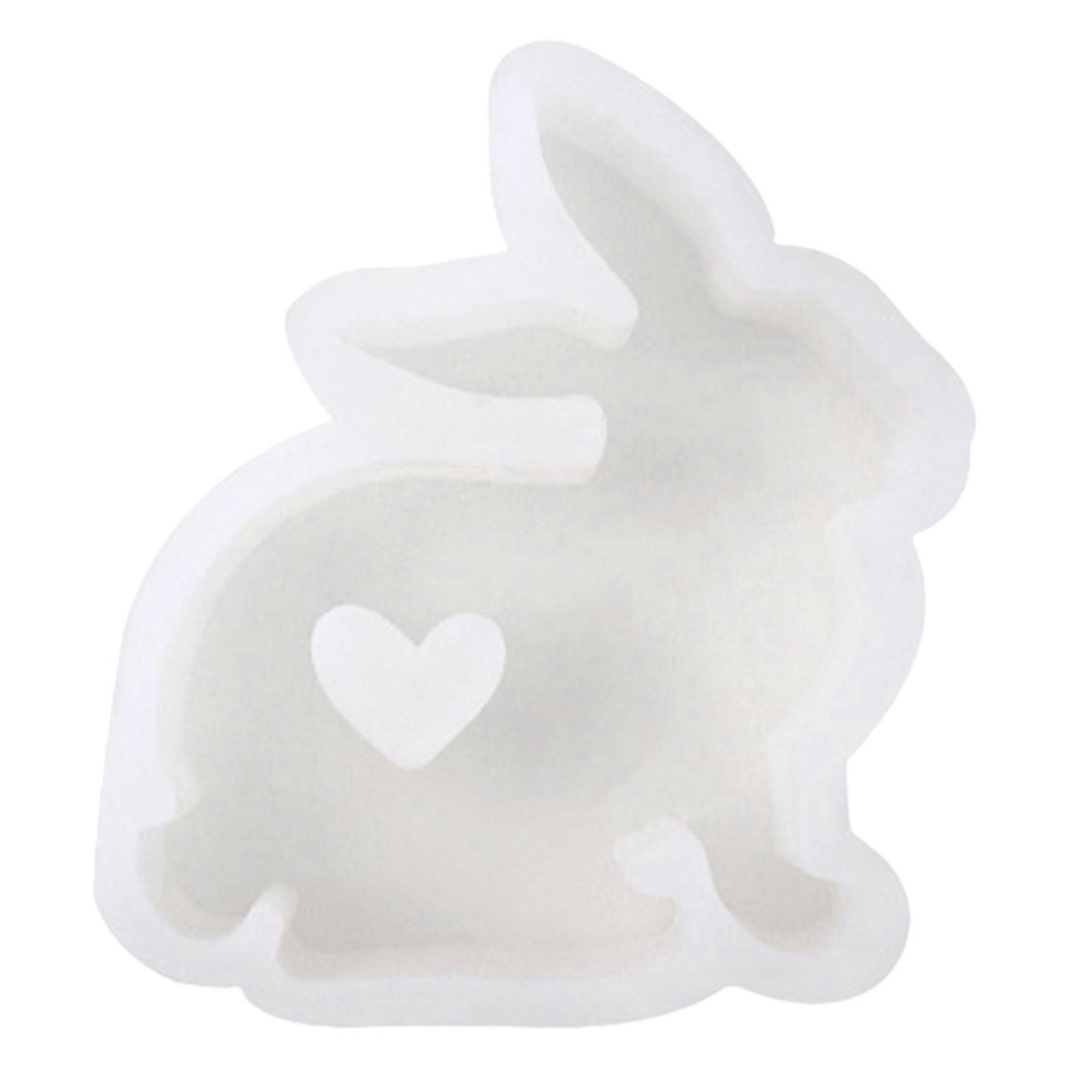 Candle Mold Non-Stick Flexible Silicone Aromatherapy Mold Reusable Rabbit Shape Soap Making Mold for Easter Decor