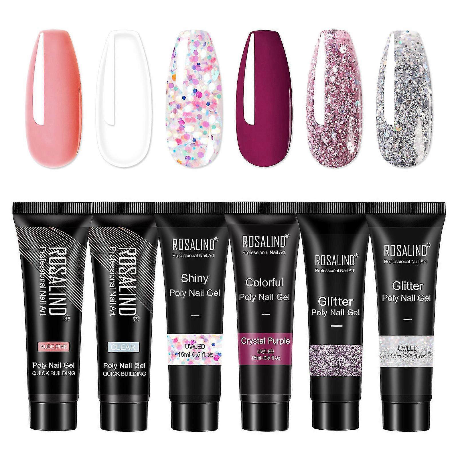 extension gel set 6pcs crystal nail extensions nail polish