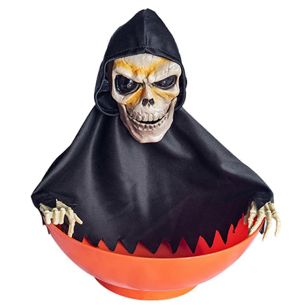 Halloween Candy Bowl Candy Dish with Motion Halloween Candy Bowl Ghost Fruit Bowls with Light Up Eyes and Creepy Sound E
