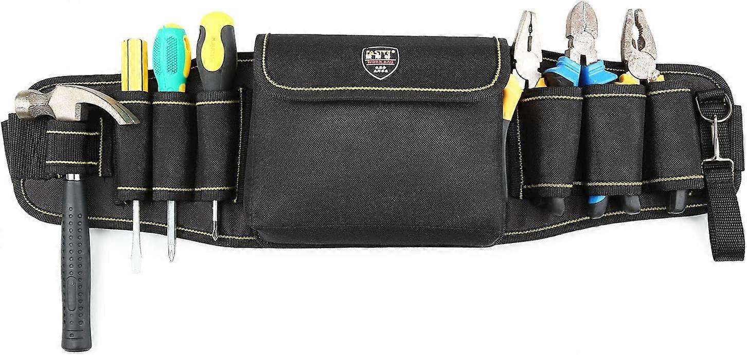 Adjustable Belt Tool Holder Multifunctional Canvas Tool Bag Black (Large)