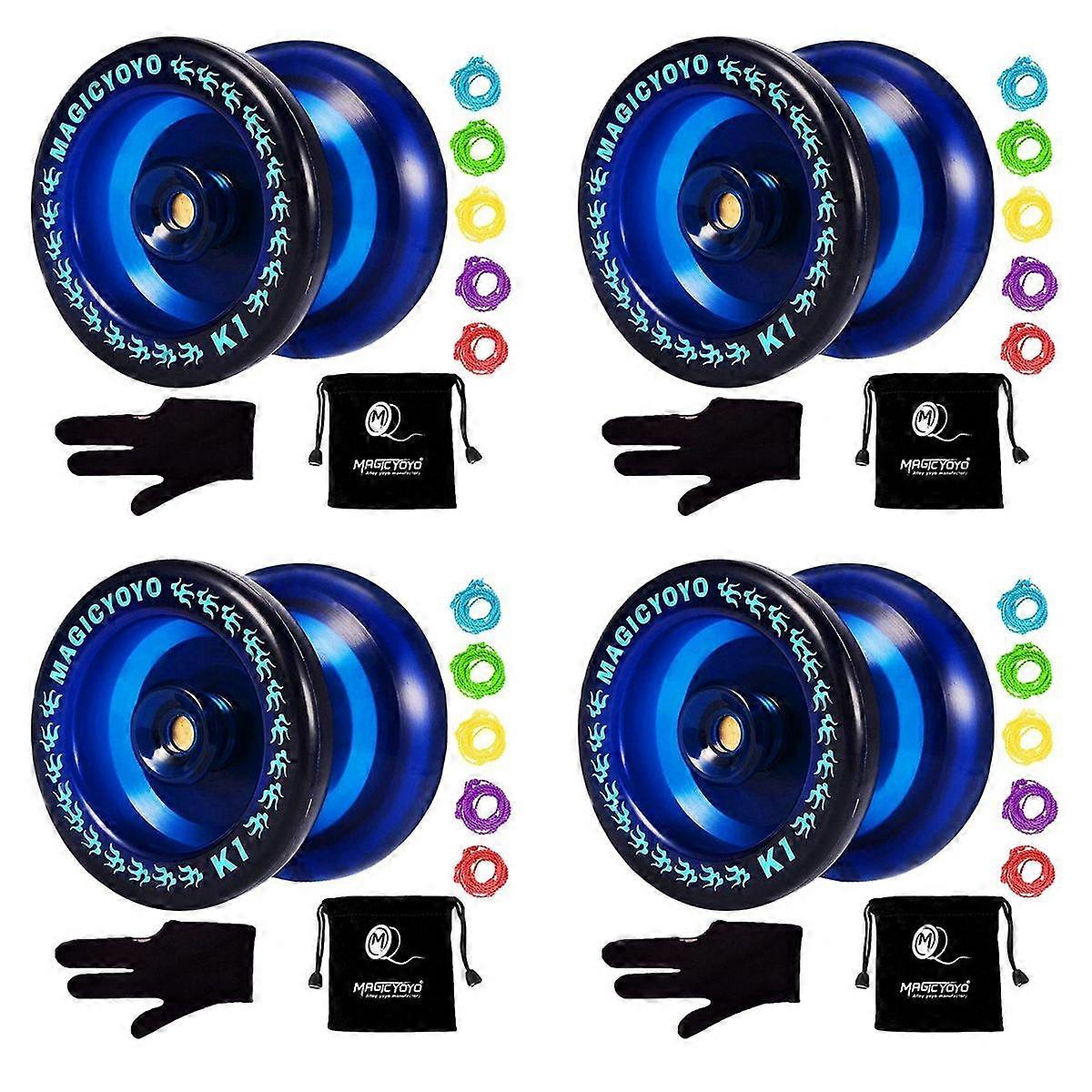 4X Responsive YoYo K1-Plus with Yoyo Sack + 5 Strings and Yo-Yo Glove Gif,Blue