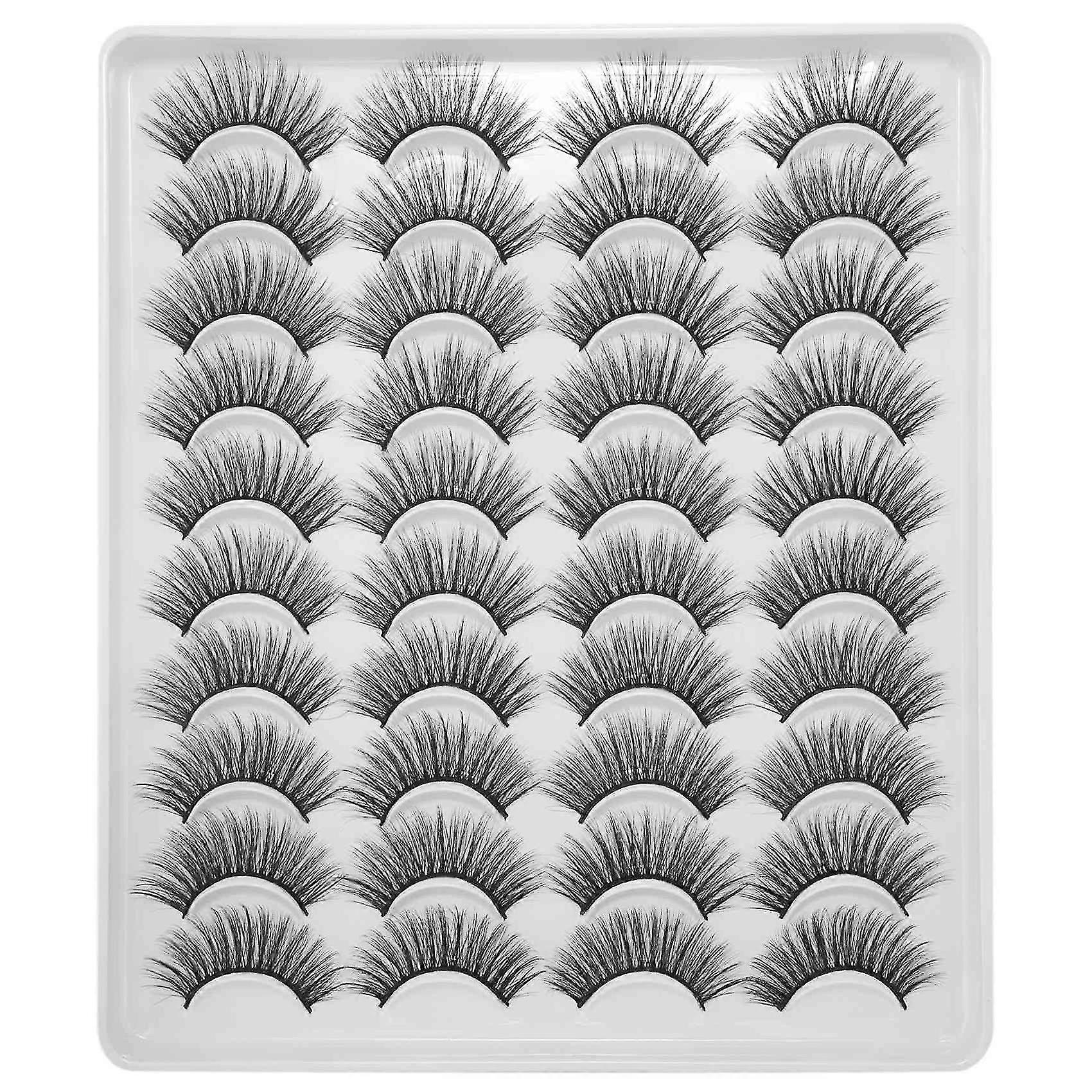 20 Pairs 3D Fiber Lashes Natural Eyelashes Dramatic Volume Lashes Makeup Extension Eyelashes