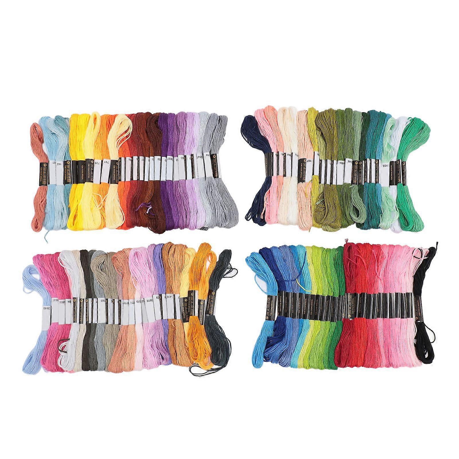 100 nøster broderitråd slitesterk polyester 6 tråder lyse, rike farger multifunksjonell broderigarn for hobby-DIY