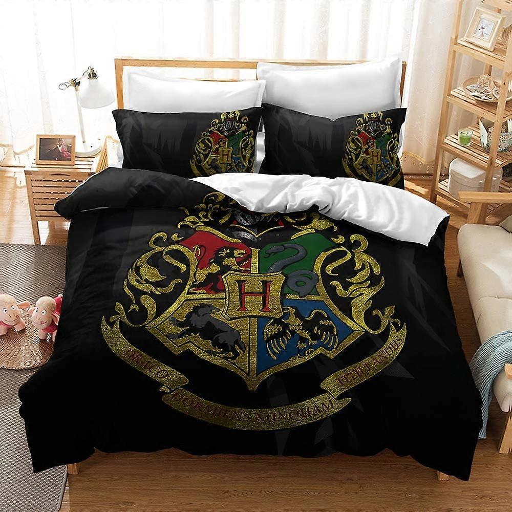 i346 Bedding Housse de couette Harry-Potters Microfibre légère décorative de style moderne, ensemble de literie en microfibre douce, 1 housse de couette et ; 2 taies d’oreiller, 
