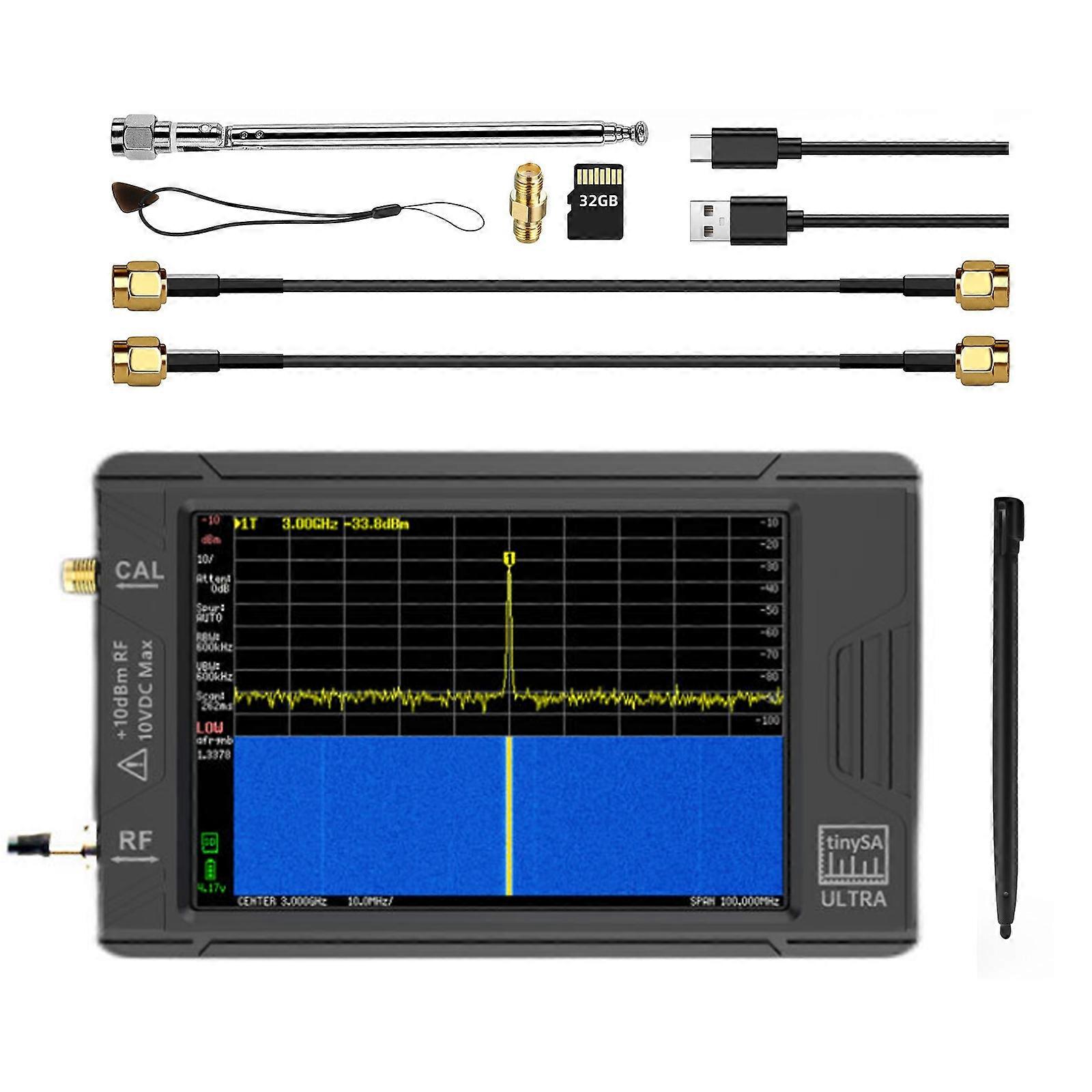 Tiny Spectrum Analyzer TinySA ULTRA 4" Display 100kHz-5.3GHz with 32GB Card FT