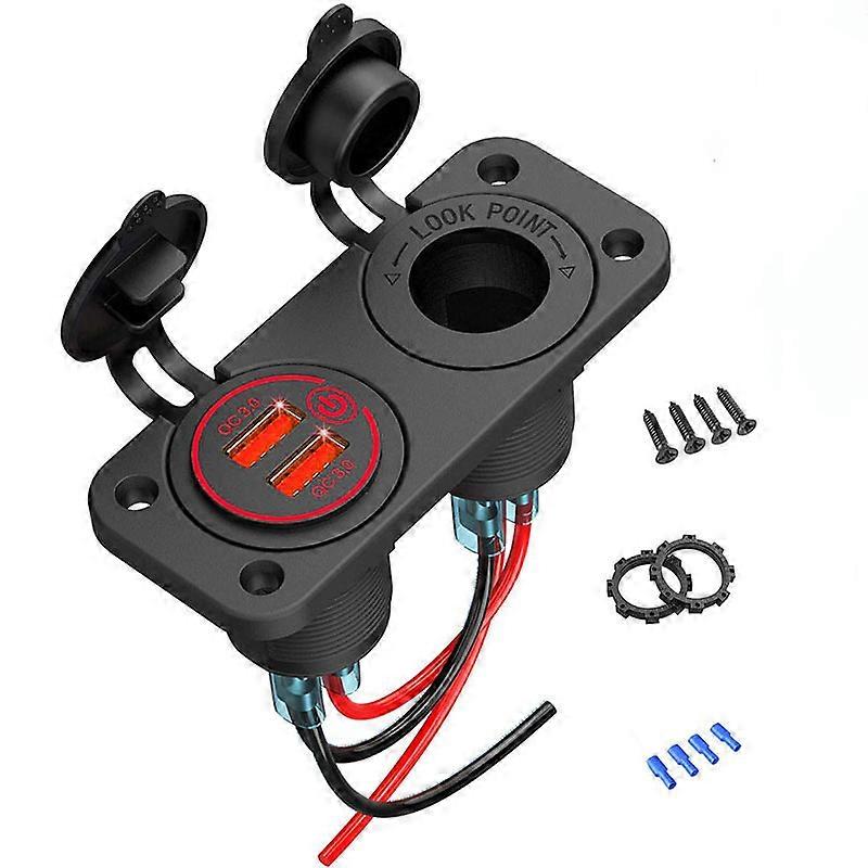 Quick Charge Dual QC3.0 USB Car Charger With Touch Switch Power Outlet Waterproof Power Panel Adapter DIY Kit for Boat RV