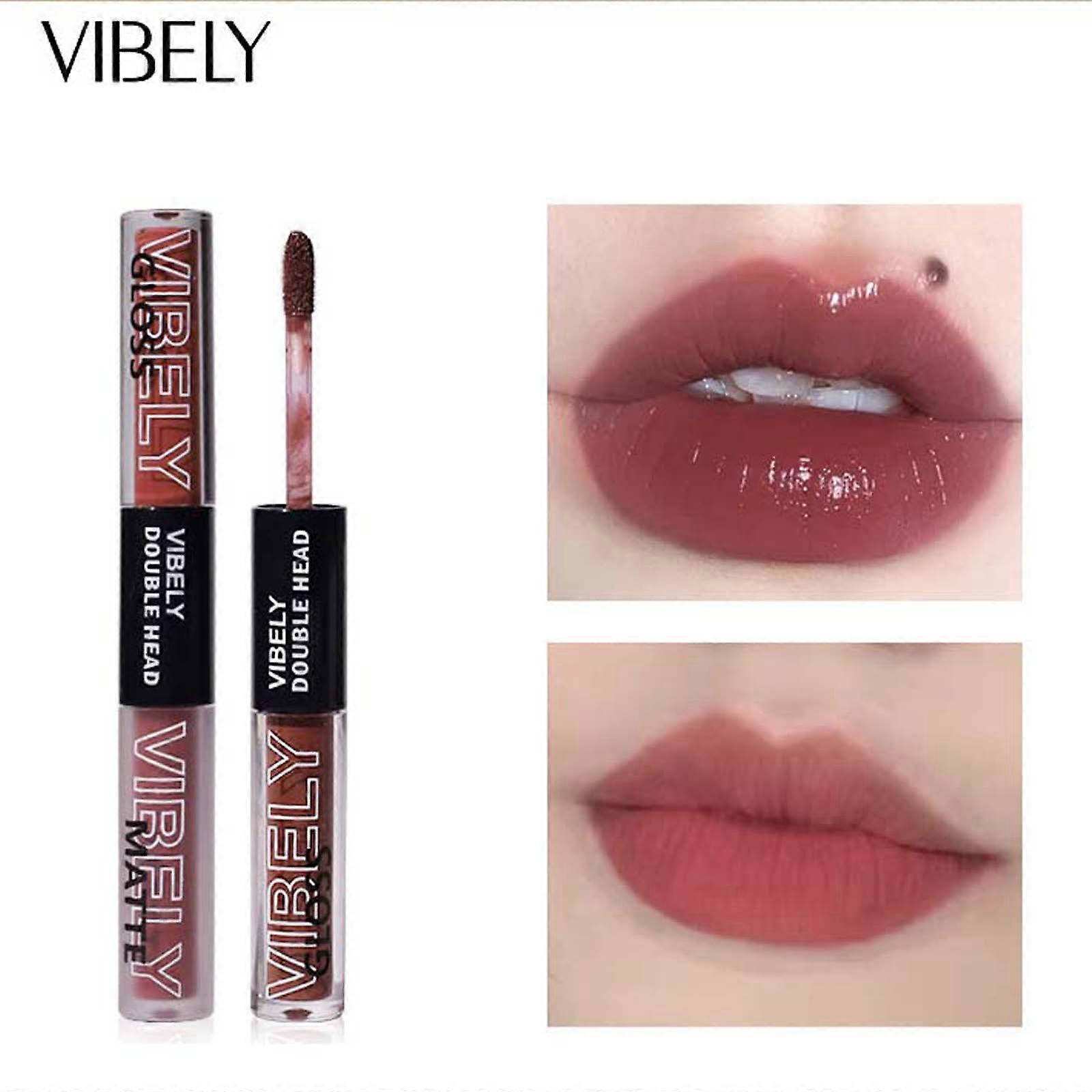 A Double Head Water Gloss Mirror Lip Glaze Mist Surface That Does Not Stick To The Cup, Matte White, Film Forming And Makeup Setting Lip