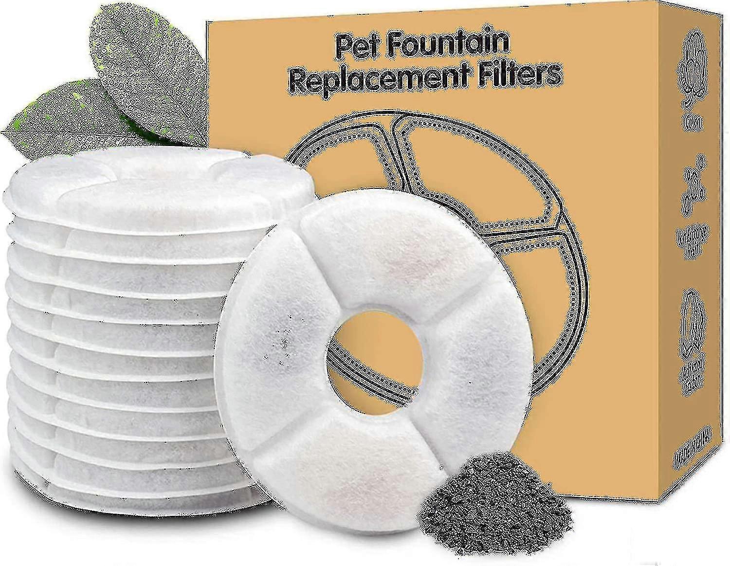 12 Pack Cat Fountain Replacement Filters | Pet Water Fountain Filters | Activated Carbon Filters Hs