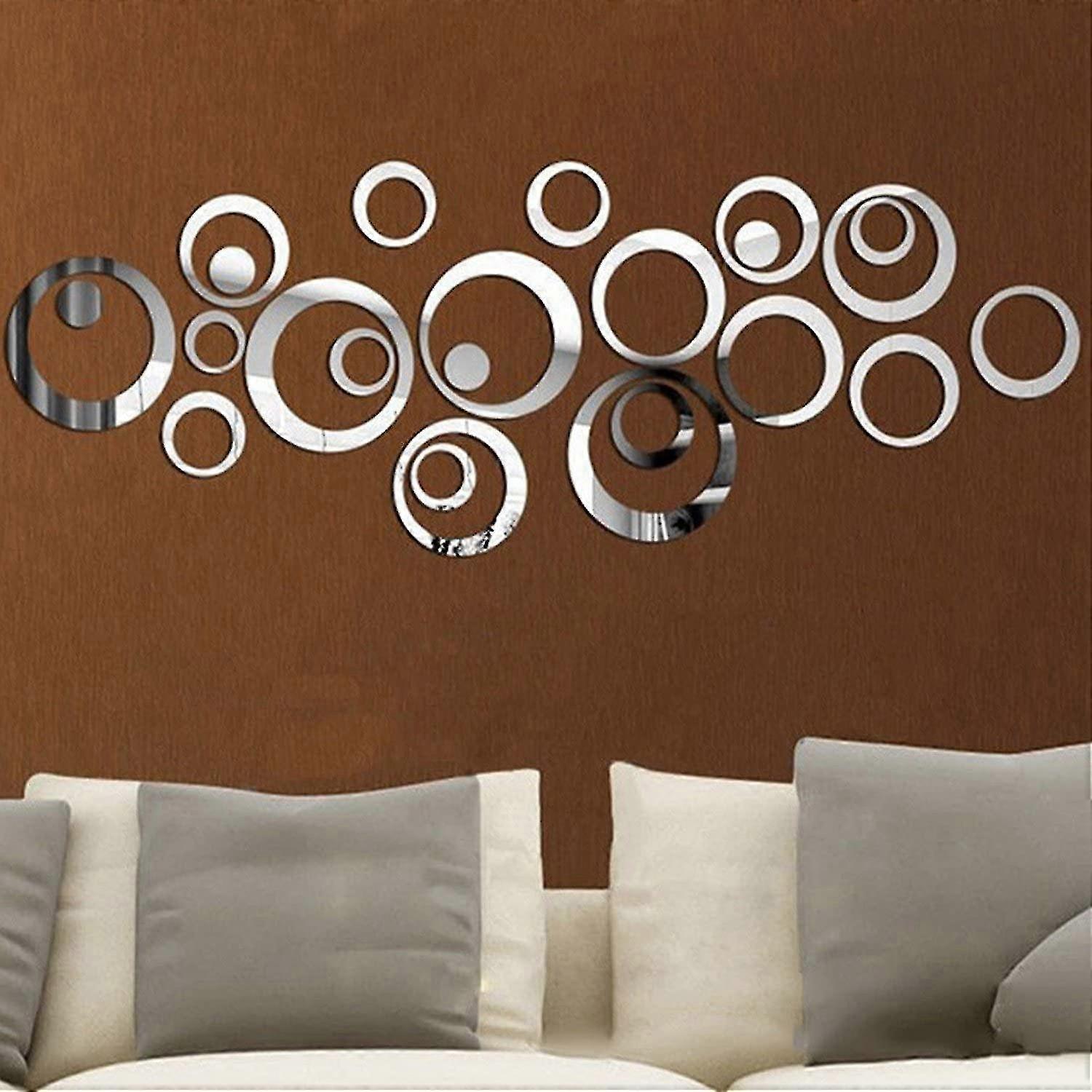 Circle Mirror Diy Wall Sticker Wall Decoration 24pcs