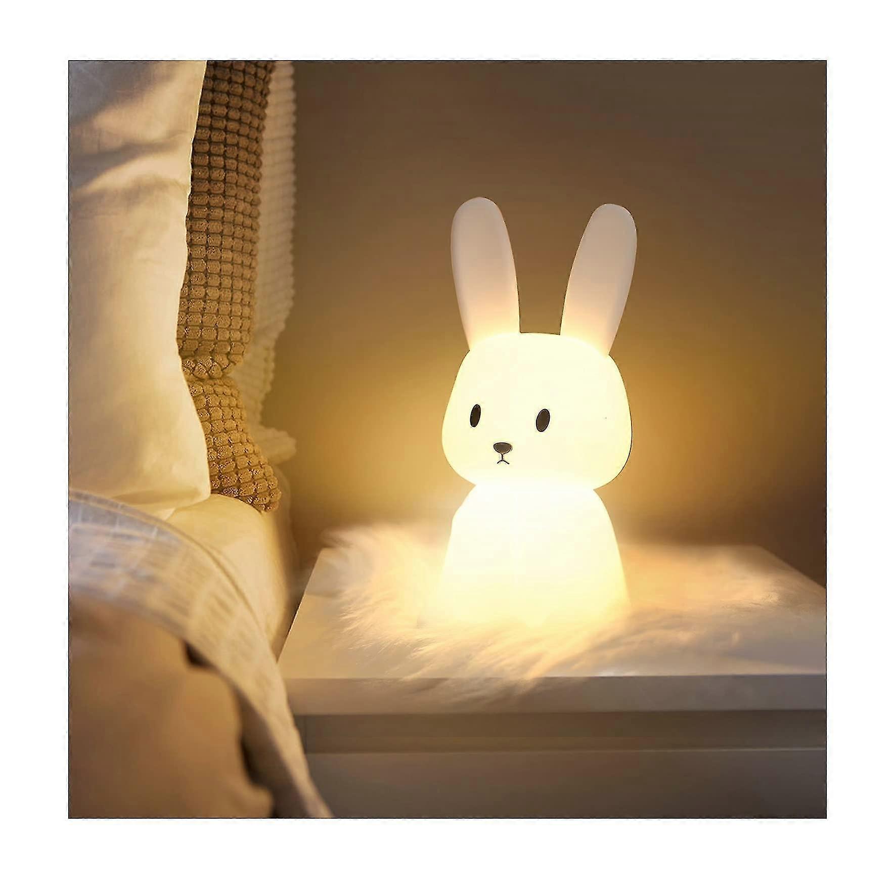 Nightlight Baby With 7 Light Changes Tap Control Usb Charging And Timing Function Bedside Lamp Nursery Decoration