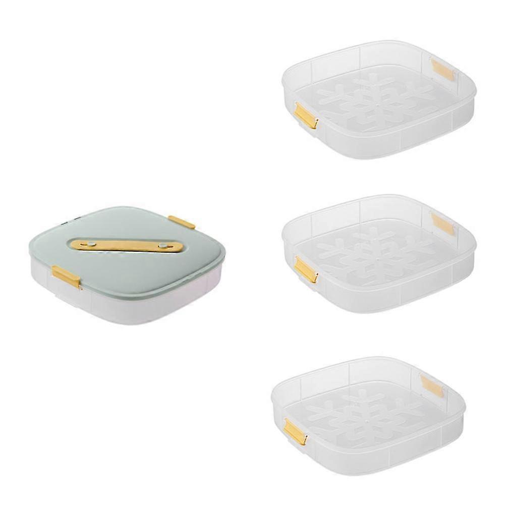 Single Layer Dumpling Quick-Freeze Box Household Dumpling Tray Refrigerator Freeze Wonton -Keeping Storage Box C