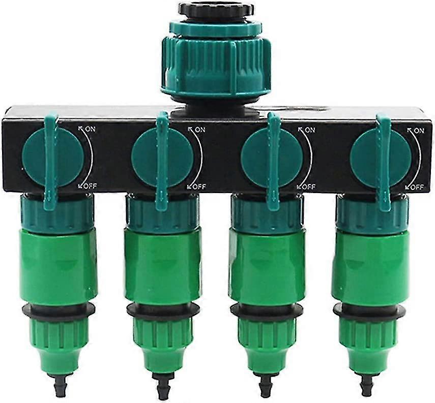 Way Water Tap Splitter With Quick Connectors, 1" 3/4" 1/2" Garden Hose Pipe Adapter With Individual Shut-off/close-off Valve