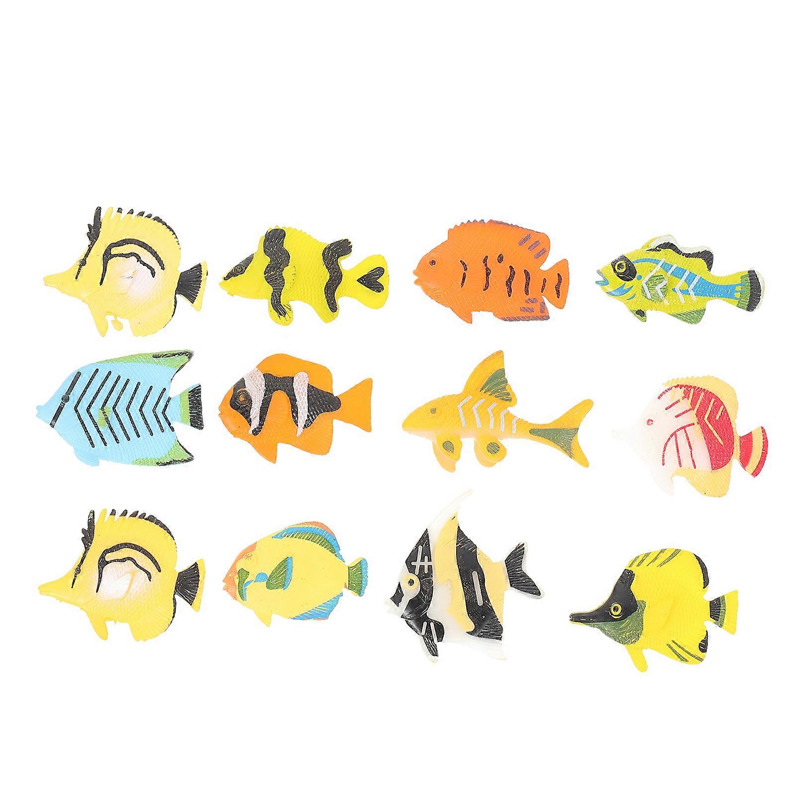 12PCS Lifelike Fish Models Plastic Artificial Fish Models Fish Ornaments