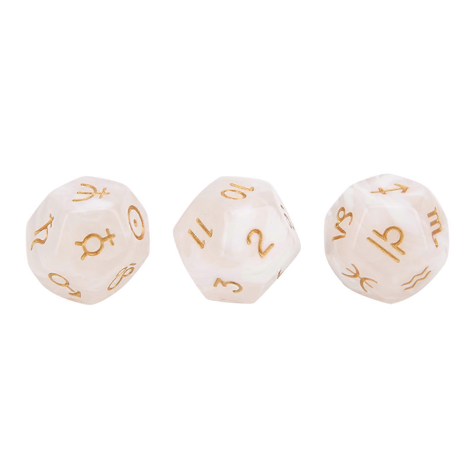 3pcs Resin Divination Dice Party Gathering Entertainment 12Sided Tarot Astrology Dice2#
