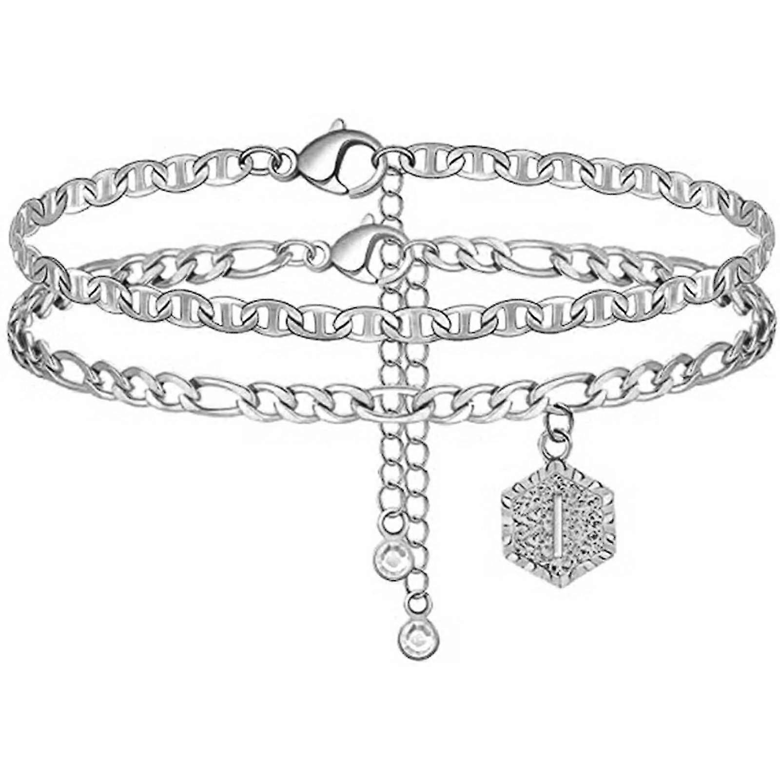 طبقات الخلخال 26 حرف مزدوج مسدس قلادة الخلخال لطيف الصيف الخلخال مجوهرات