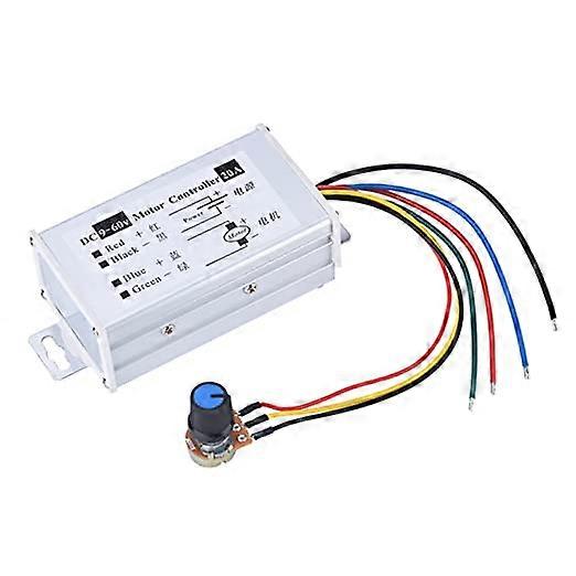 DC Motor Speed Controller, 9-60V DC 20A High Power PWM DC Motor Speed Regulator Stepless Variable Speed Regulator Switch Board with Button Switch